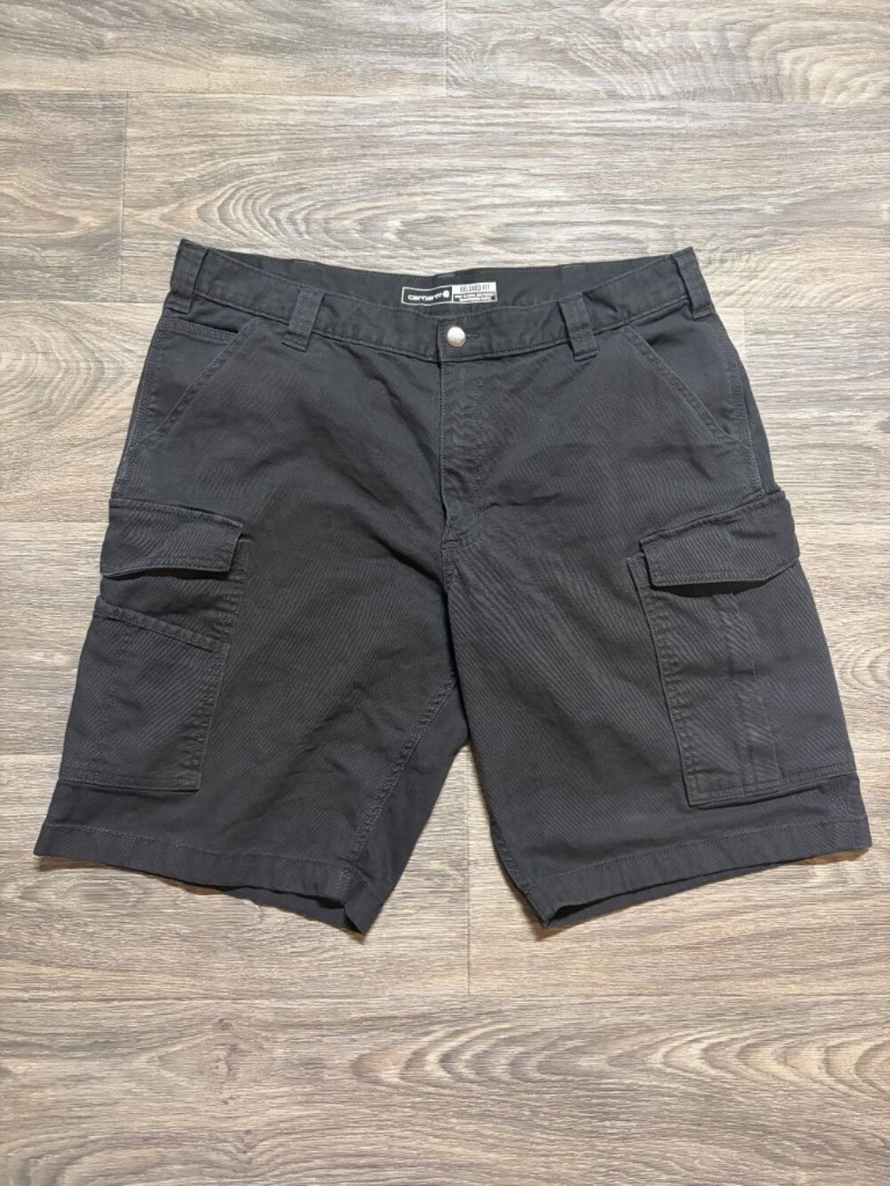 Carhartt Canvas Rugged Flex Relaxed Fit Cargo Shorts 38 Black Workwear 103542